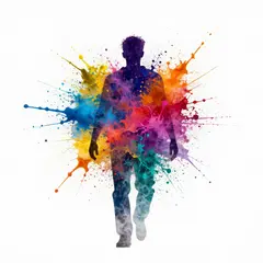 Z-Image Turbo — An explosion of colorful paint splashes forming a 