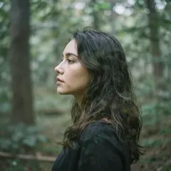 Z-Image Turbo — A double exposure photograph combining a forest wi