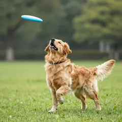 Z-Image Turbo — A golden retriever catching a frisbee in mid-air a