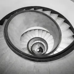 Z-Image Turbo — A spiral staircase viewed from directly above, geo