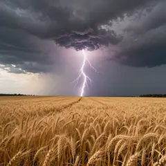 Z-Image Turbo — A vast wheat field under a dramatic thunderstorm s