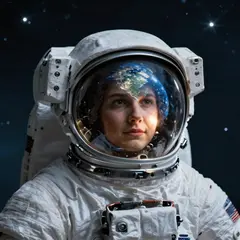 Z-Image Turbo — An astronaut without a helmet, face lit by Earth g