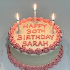 Z-Image Turbo — A birthday cake with HAPPY 30TH BIRTHDAY SARAH wri